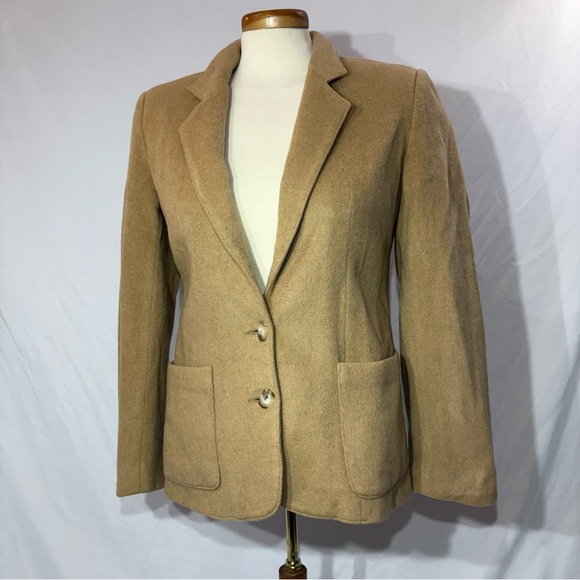 Vintage Jackets & Blazers - Vintage 80s Camelhair Wool Blazer Sportswear City Ltd. Toronto